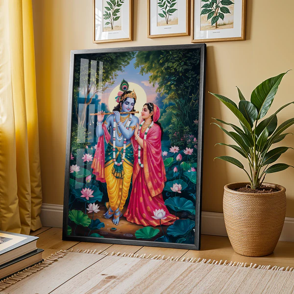 Radha Krishna Divine Love Artwork – 14 x 21 Inch